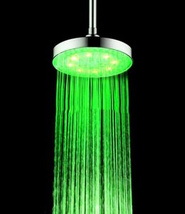 8 Inch Round Rainfal Bathrooml LED Shower Head 7 Colors Automatic Changing Light Y4QC H09118269868