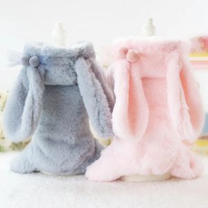 Parkas Small Dog Clothes Winter Rabbit Design Pet Clothing For Dogs And Cats Puppy Jeans Hoodies Jumpsuit Striped Warm Jacket