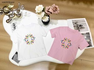 New baby tshirt Colorful embroidered logo girls boys Short Sleeve T-shirt Size 100-150 CM designer kids clothes summer child tees 24Feb20