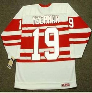 Män ungdomskvinnor vintage hockeys 19 Steve yzerman ccm hockey tröja storlek s5xl eller anpassade valfritt namn number6875278
