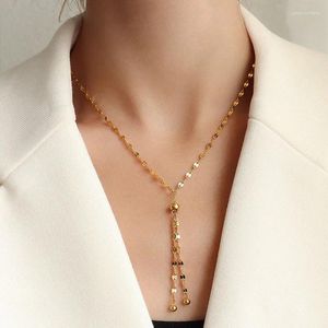 Pendants Amaiyllis 18K Gold Minimalist Lip Tassel Clavicle Chain Necklace Handmade Choker Boho For Women Summer Jewelry