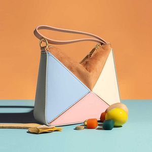 new designer bag design style folding triangle bag hand-held single shoulder messenger bag 240131