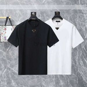 T-shirts Mens Men's Designer T Shirt Men Classic Man Black Cloths Short Sleeve Chest Triangle and Tops Letter Print Summer Women Pra T-shirt 240304