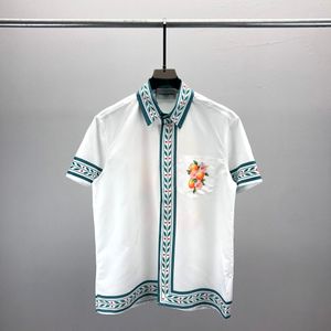 Męska designerska koszula Summer krótkiego rękawu swobodny guzika na guziki nadrukowana koszulka do kręgli w stylu plażowym oddychającą t-shirt ubranie #332