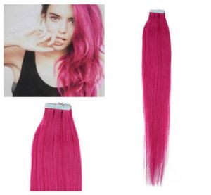 Hela 5A 16quot 24quot 100 Human Hair Pu Emy Tape Skin Hair Extensions 25GPCS 40PCS100GSet Pink DHL 8898540