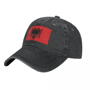 Ball Caps Albanian Flag Washed Baseball Cap Red Desgin Stylish Trucker Hat Summer Men Women Outdoor Printed Snapback