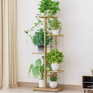 Andra trädgårdsbyggnader 5 Tiers 6 Potted Plant Stand Flower Pot Halles Planterar Rack Storage Display för inomhus trädgårdsbalkong YQ240304