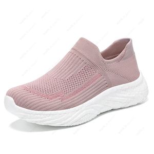 Sapatos femininos 2024 novos sapatos esportivos de lazer tênis de corrida sola preguiçoso edição coreana tendência voando tecelagem um passo único sapatos gai 100 xj