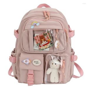 School Bags 2024 Women Backpacks Cute Waterproof Multi-Pocket Nylon Backpack For Student Female Girls Kawaii Laptop Mochilas