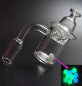 Preço de fábrica Prego Banger de Quartzo com Tampa de Carb Giratória e Bola de Pérola Terp Luminosa 10mm 14mm 18mm 4590 Graus para Bongs de Vidro LL