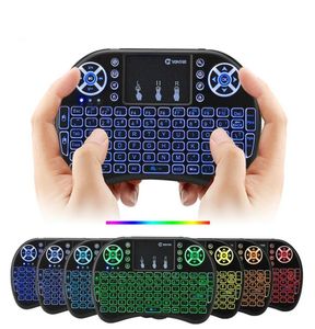 7 Colors Backlit i8 Mini Wireless Keyboard 24G Air Mouse Remote Control Touchpad Backlight With Rechargeable Battery For Android 8954752