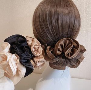 Kvinna Noble French Design Scrunchies Elastic Hairband Girls Rubber Band Lady Hair Accessories Hair Ties Ponytail Holder7347247