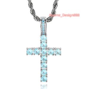 Cross Hip-Hop Mosaic Diamond Pendant Necklace VVS 925 Silver Fashion Bestseller Trendy jesus cross pendant custom necklace