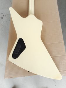 Chitarra elettrica irregolare, bianco latte, pickup attivo EMG, mosaico del dito medio, pacchetto fulmini