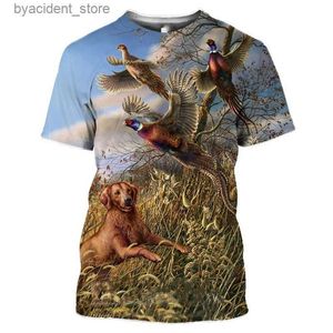 Męskie koszulki Summer Nowa moda T-shirt 3D Printed Hunting Reed Camuflage T-shirt Street Street Casual Clothing Street Krótkie rękawie Owwony L240304