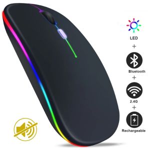 Myszy RGB Bluetooth Mysz bezprzewodowa mysz USB myszy mysz myszy cicha ergonomiczna musy graczy graficzne myszy LED do laptopa na PC