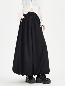 skirt GUUZYUVIZ Black Bud Parachute Skirts For Woman Japanese Y2k Fashion Hatajuk Casual Loose Aline Ball Gown Long Skirt Jupe Longue