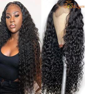 30 Inch Water Wave Lace Closure Wigs 250 Density Brazilian Remy Human Hair Wet and Wavy 4x4 Lace Frontal Wig8588954