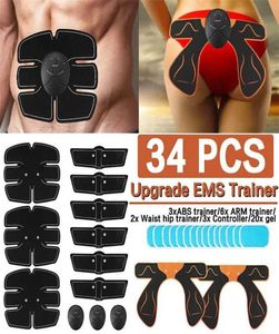 EMS AB Abdominal Muscle Stimulator Hip Trainer Lifting Button Electrostimulation Toner Hem Gym Fitness Equipment Training Gear 29135280