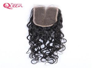 Brasiliansk vattenvåg mänsklig hårstängning brasiliansk jungfru hår blekt knutar spetsstängning 4x4 hårstängning kan färgas 4237429