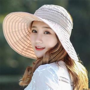 Summer Sun Hat Womens Foldable Roll Up Cap Wide Brim Do Not Diaturb Beach Hat Embroidery Straw Cap Floppy Beach Sun248M
