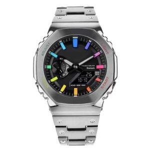 12% zniżki zegarek Watch Pełna LED LED Dual Display Mężczyźni Kobiety swobodny sport elektroniczny analogowy cyfrowy cyfrowy Wodoodporny stalowa stalowa stalowa Clock 210
