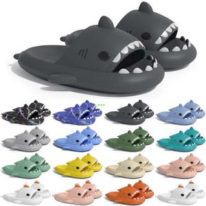 Frete Grátis Designer Shark Slides Sandália GAI Slipper Sliders para Homens Mulheres Sandálias Slide Pantoufle Mules Mens Womens Chinelos Treinadores Sandles Color362