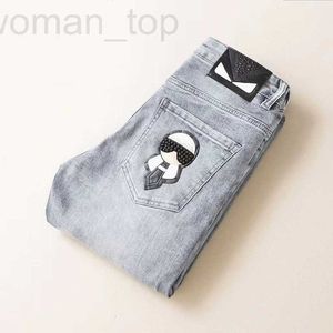 Jeans da uomo Designer jeans da uomo moda donna piccolo mostro slim piedi piccoli pantaloni casual dritti di fascia alta NYP6