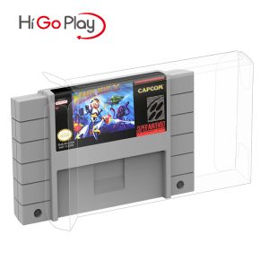 Fall 10st/Lot Clear Box Protector Case för Nintendo SNES Cartridge Game Card Box Super SNES Pet Transparent Cases Anti Dust/Scratch