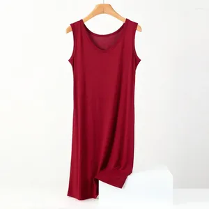 Women's Sleepwear 3XL-8XL Large Size Modal Cotton Night Dress Women Sleeveless Vest Nightgowns Elasticity Loose Ladies Nightwear Mid-Long