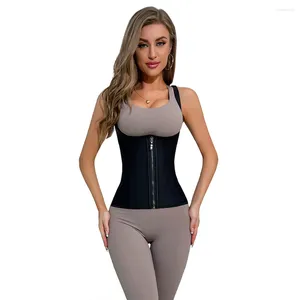 Shaper da donna Zip e gancio Gilet in lattice Foro d'aria all'interno della vita Trainer Cinchers Shaper dimagrante Fajas Fasce