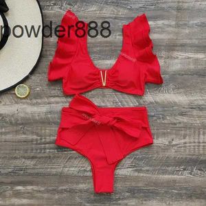 Swim Wear Two-pieces Women Floral Push-up Padded Bra Ruffles Bandage Bikini Set Swimsuit Swimwear Bathing Suit Beachwear Biquini Vvog 4QLC