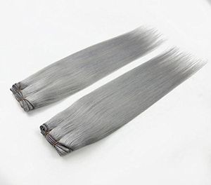 Capelli virginici brasiliani Drivery Weave Silver Grey Human Hair 2 Bundles 100 GPIECE 1403903928039039 Nonna Grey HA7844686