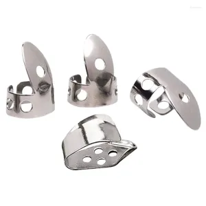 Miski 4pcs metalowy palec gitarowy gitarę ze stali nierdzewnej do akustycznego banjo ukulele