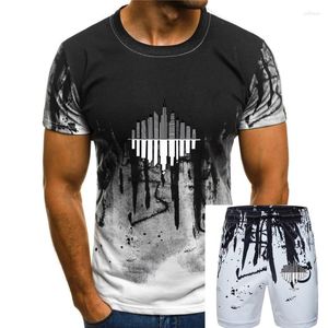 Tute da uomo T-shirt moda Slim Fit O-collo da uomo M83 T-shirt a maniche corte con fascia grigia