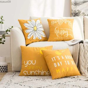 Chair Covers Daisy You Are My Sun Happy Bird Yellow Pillowcase 40*40 Living Room Sofa Decoration Cushion Cover 60*60 Home Decoration 50*50