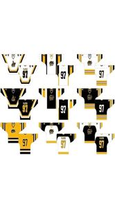 kbshop Economici Personalizzati 1981 821986 87 OHL Uomo Donna Bambini Nero Bianco Giallo Stiched North Bay Centennials s Ontario Hockey Lea6292507