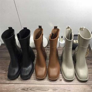 38% OFF Sapatos esportivos 2024 Tubo alto chuva outono/inverno novas mulheres da moda fundo grosso quadrado cabeça lateral zíper antiderrapante e resistente ao desgaste botas de motocicleta cavaleiro