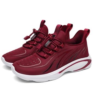 Homens de moda, homens de corrida sapatos de conforto macio, beges brancos pretos cinza escuro vermelho roxo de arco de alerta