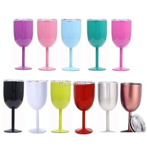 Wine Glasses Unbreakable Shatterproof 10Oz Tumbler Double Wall 304 Stainless Steel Vacuum Insated Tumblers Goblet Cups With Closed S Dhunm