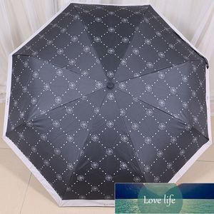 Tasarımcı Tam Versiyon Camellia Big Marka Şemsiyesi Siyah Tutkal Kaplama Güneş Koruma Şemsiyesi Otomatik Açık Yağmur ve Yağmur Çift Kullanımlı Hediye Kutusu Şemsiyeleri