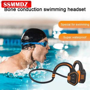 Mobiltelefonörlurar IP68 Simning Headset AS9BONE LANDNING Hörlurar Huvudband Sport Trådlös Stereo Earphone 16 GB Bluetooth Earbjudningar Gratis frakt YQ240304