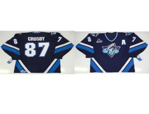 001Custom Erkek Genç Kadınlar Vintage Özelleştir Chl Qmjhl Rimouski Okyanus 87 Sidney Crosby Hokey Forması Boyutu S5XL5378220