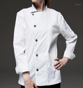 Black White Long Sleeve Shirt El Restaurant Chef Jacket Culinary Uniform Bistro Bar Cafe Hospitality Catering Work Wear B7415351275