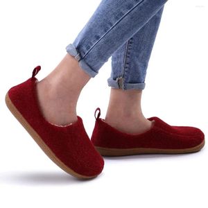 Slippers 0582 Comwarm Winter Cotton Women Men Home Warm Felt Shoes Thick Soft Sole Bedroom Non Slip Heel Wrap Indoor Fuzzy