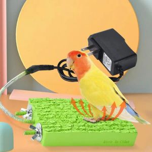Baths Heated Bird Perch 5W Thermostatic Flat Bird Heater For Cage Bite Resistant Thermostatic Bird Perch Cage Accessories For Parrots