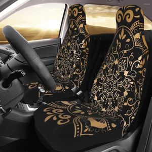 Bilsäte täcker lyxguld vintage mandala design täckning anpassad tryck universal front protector accessoarer kudde set