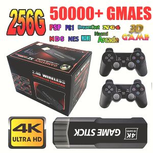 Konsole x2 Retro Konsola gier wideo 2.4G bezprzewodowe gamePads 256 GB 50000 Games M8 HD 4K Game Stick PSP/PS1/N64/GB Gaming