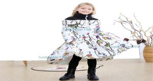 Winter Girls Down Cotton Coat 412t Princess Girl Thickening Warm Over Overcoat 5 Colour