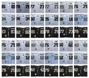 Retro Jersey 34 Bo Jackson 75 Howie Long 81 Tim Brown 32 Marcus Allen 77 Lyle Alzado 12 Ken Stabler Lester Hayes 42 Ronnie Lott M4398680